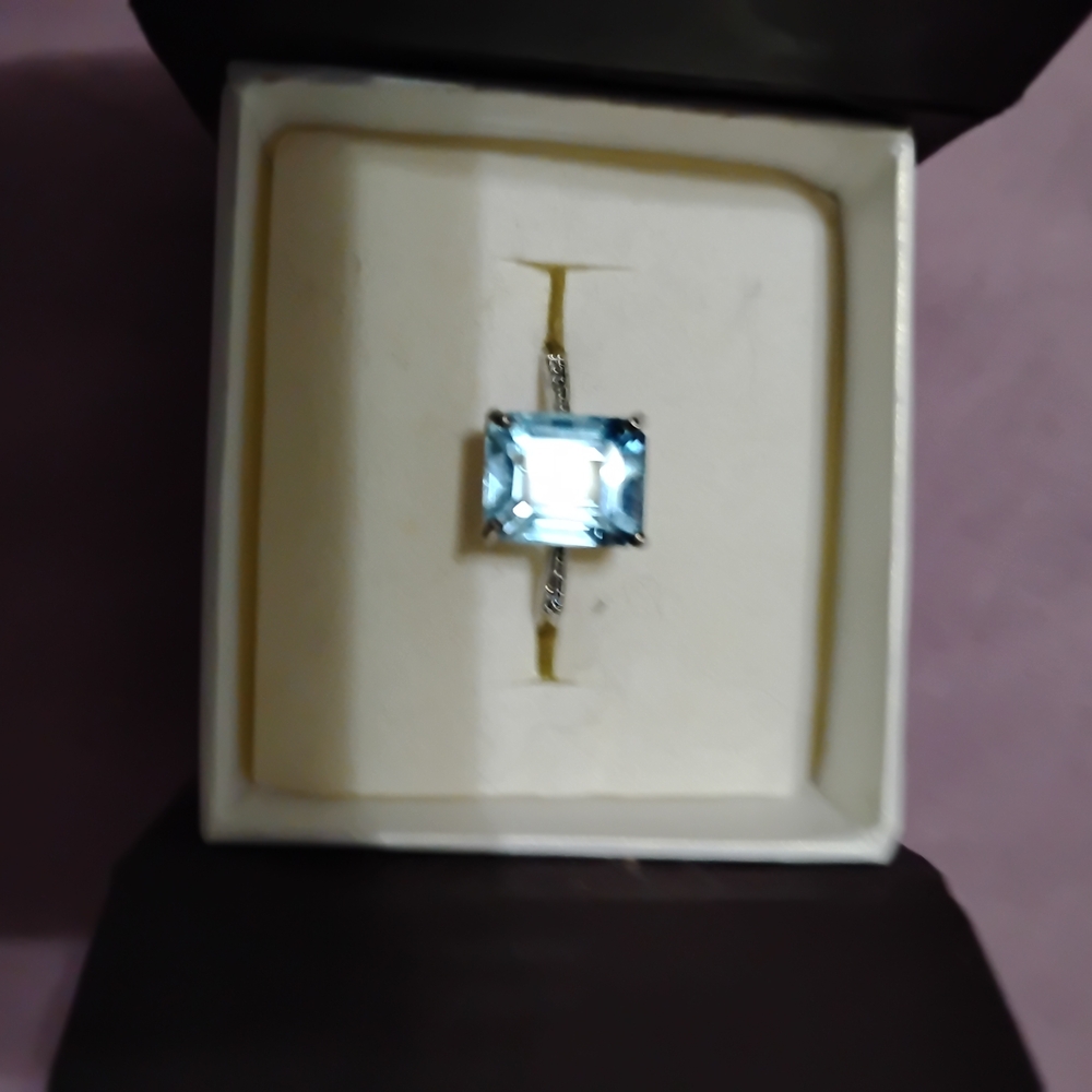 Sophisticated Silver Ring with Blue Gemstone